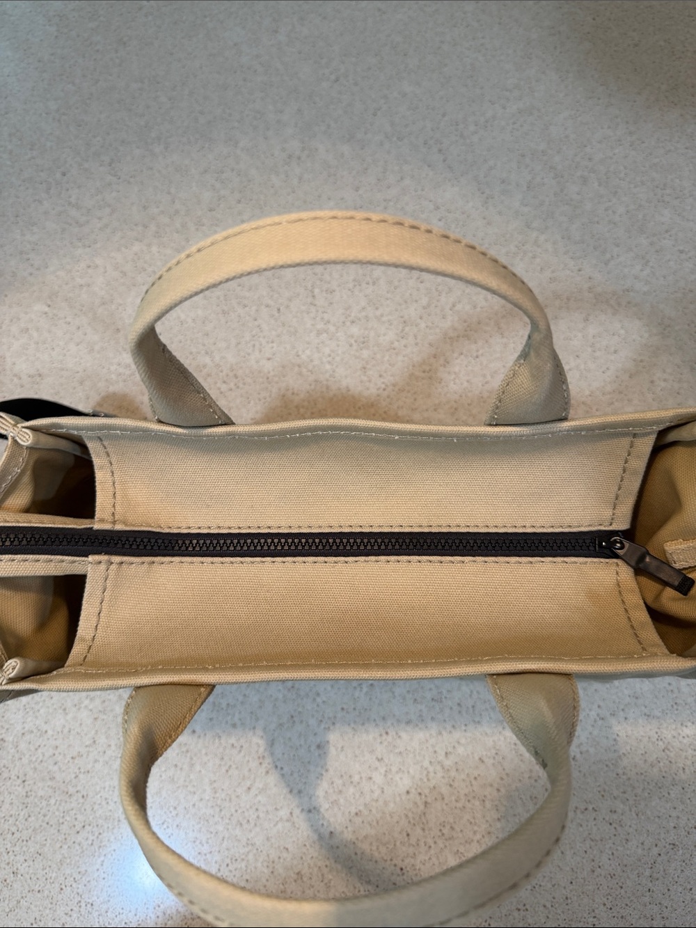 Marc Jacobs Beige Canvas 'The Tote Bag' with White Logo - Picture 6 of 8